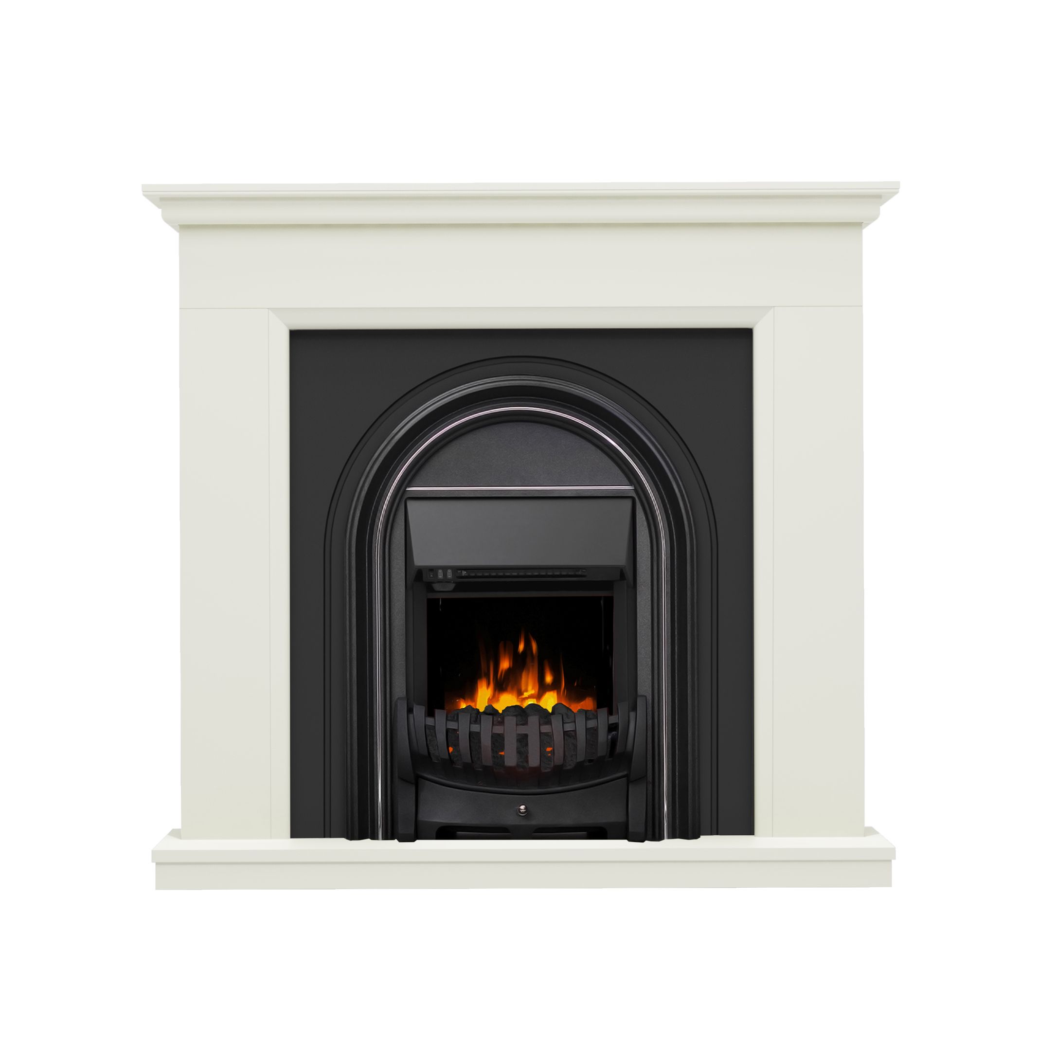 Be Modern Colville White & black Inset Electric Fire suite