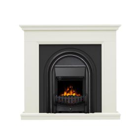 Be Modern Colville White & black Ivory effect Electric Fire suite