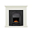 Be Modern Colville White & black Ivory effect Fire suite
