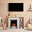 Be Modern Eccleston Oak brown Chrome effect Fire suite