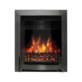 Be Modern Edana 2kW Black Chrome effect Electric Fire (H)565mm (W)413mm (D)75mm