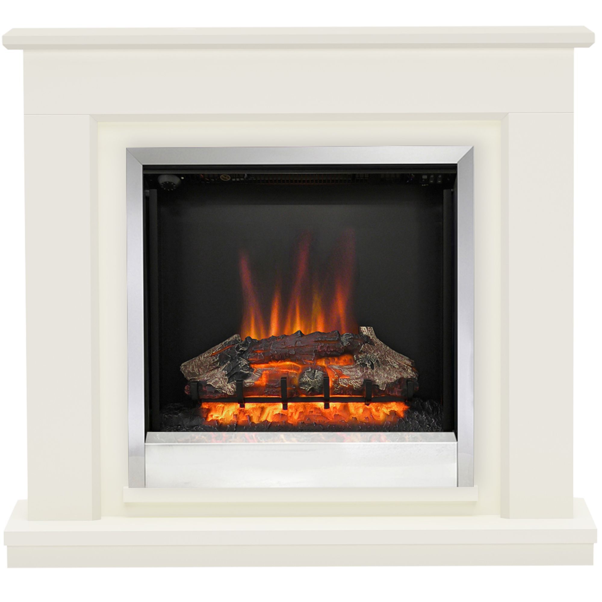 Be Modern Edmonton Soft white Electric fire suite | DIY at B&Q