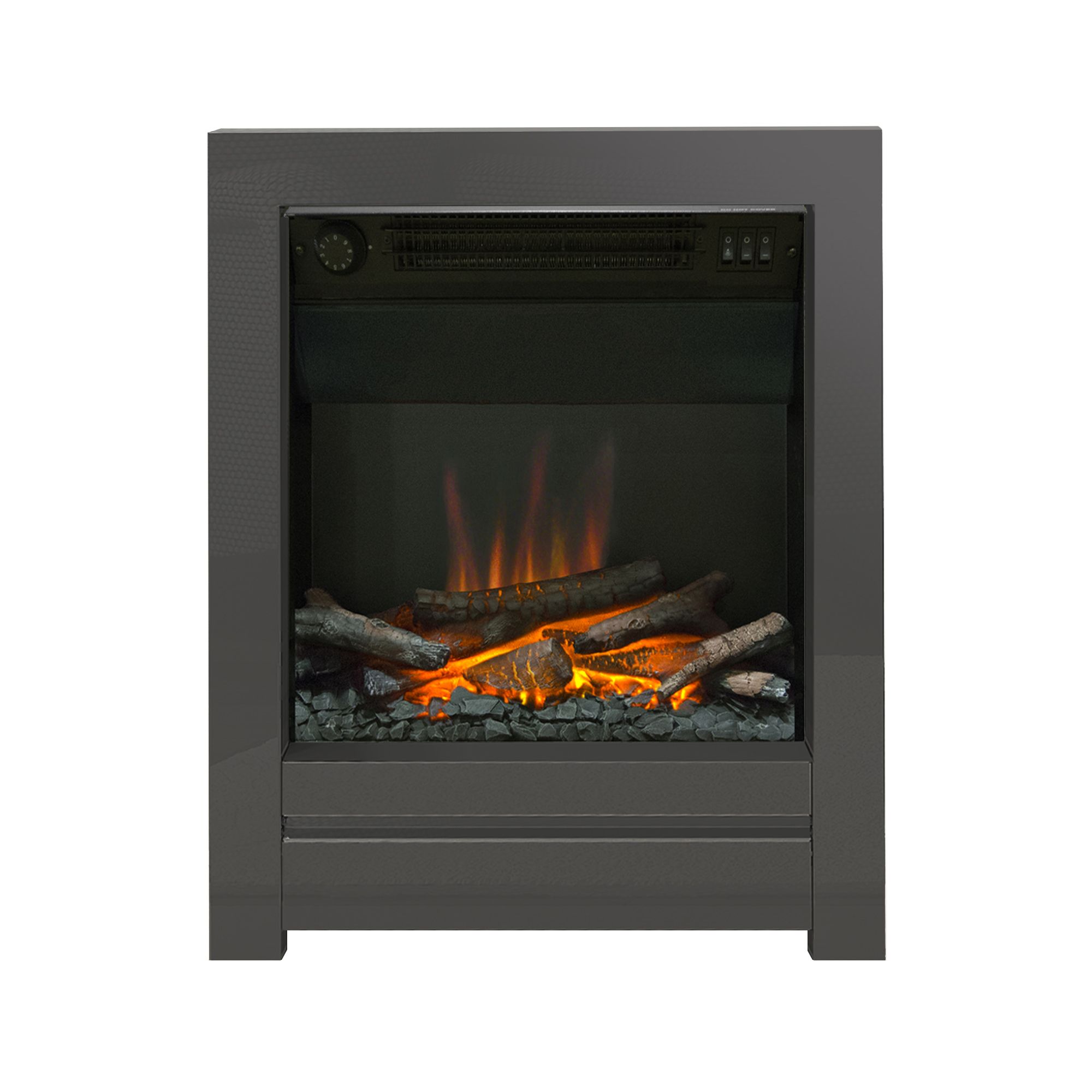 Be Modern Ekon 2kW Black Nickel effect Inset Electric Fire (H)565mm (W)410mm (D)140mm