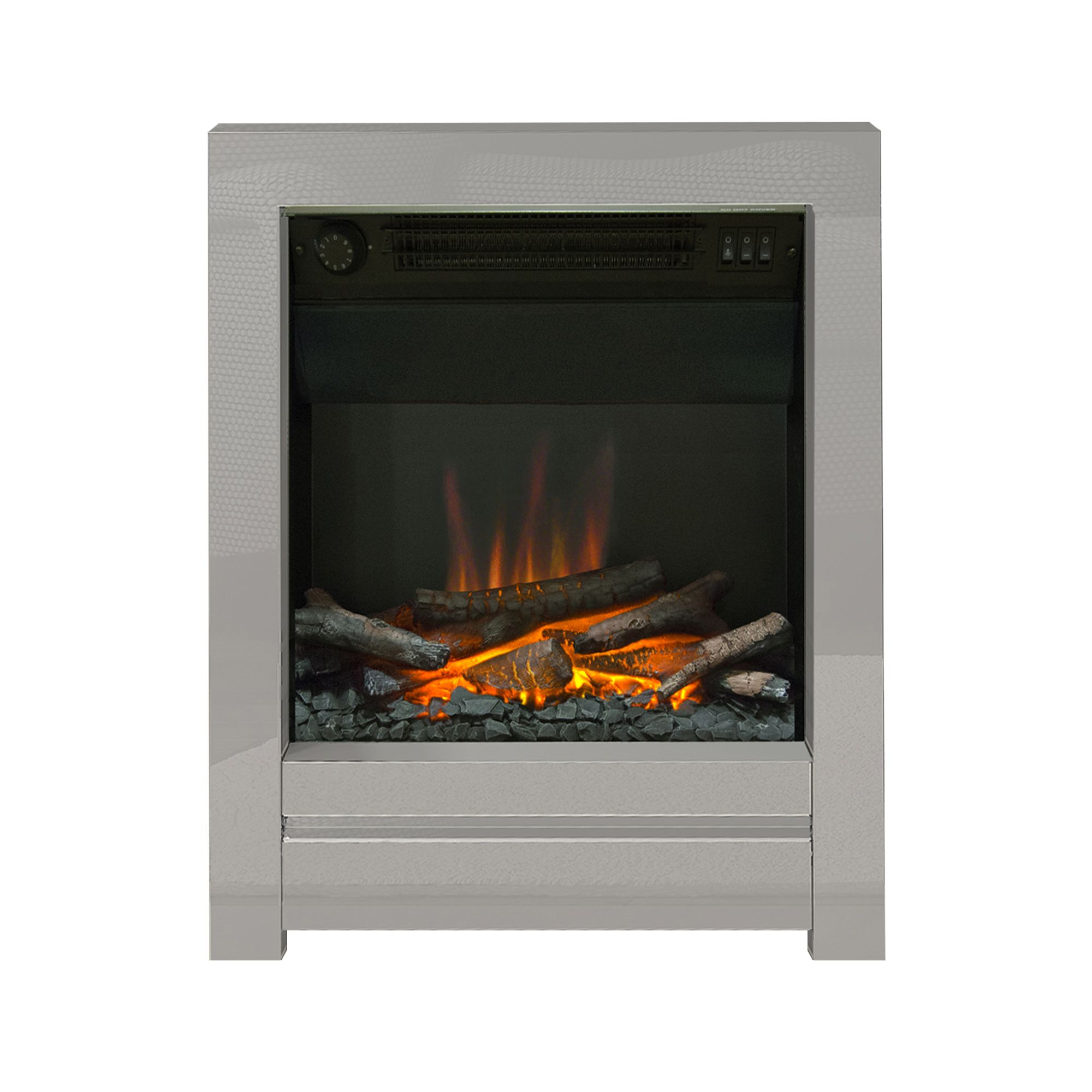 Be Modern Ekon 2kW Chrome effect Electric Fire (H)565mm (W)410mm (D)140mm