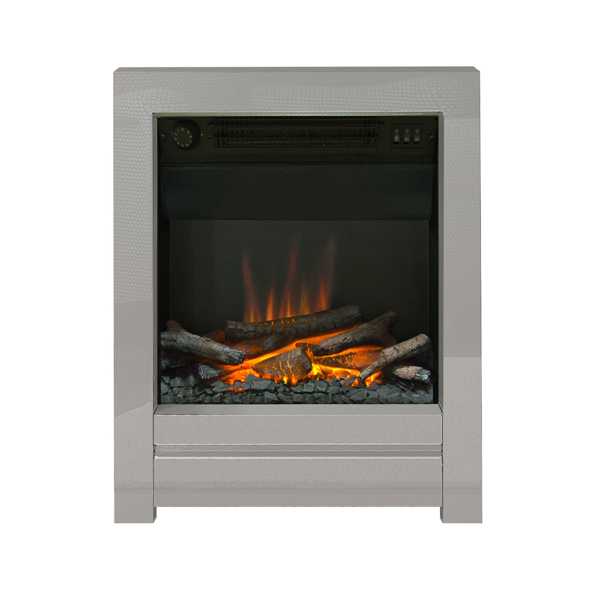 Be Modern Ekon 2kW Chrome effect Inset Electric Fire (H)565mm (W)410mm (D)140mm