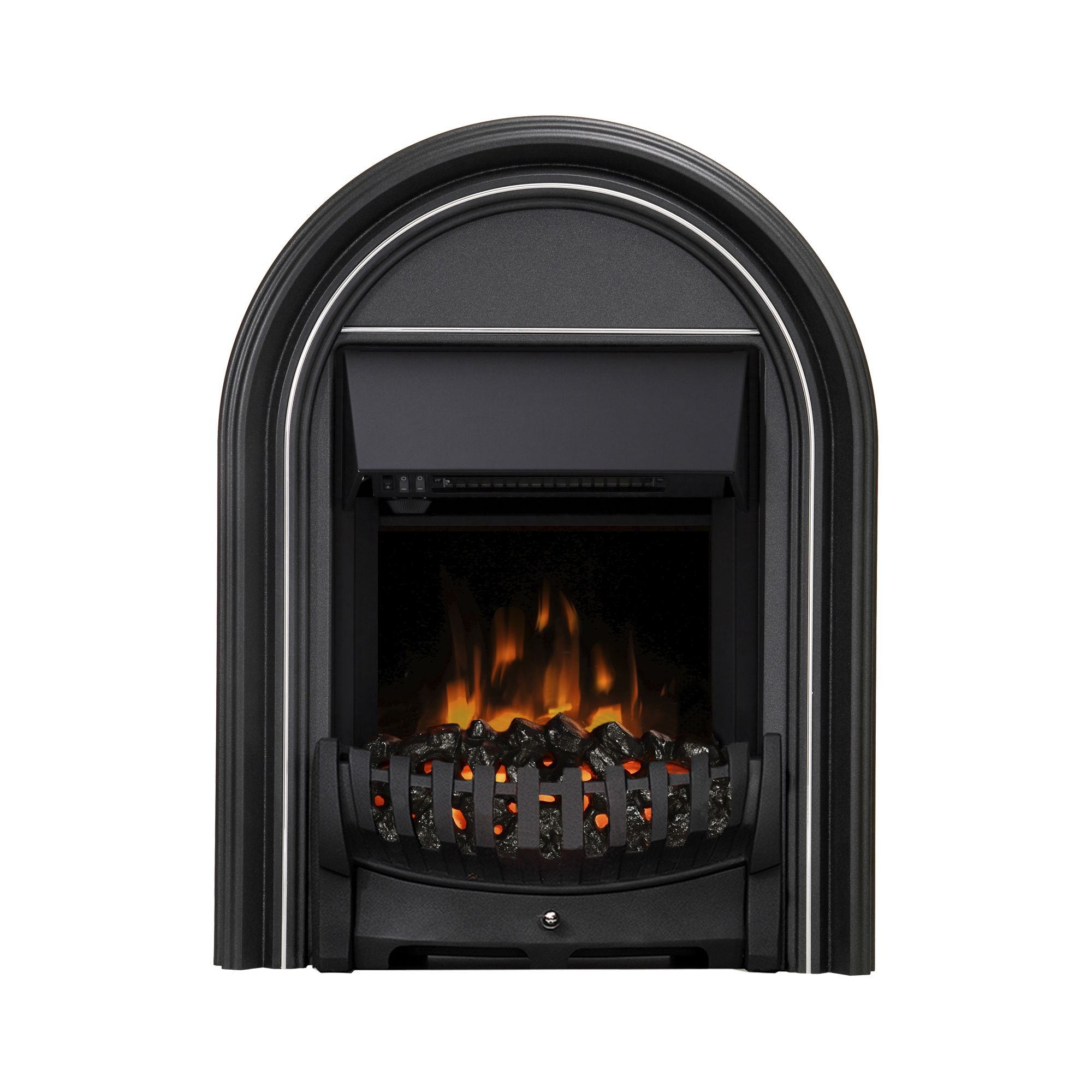 Be Modern Elberton Ash white & black Glass, MDF & metal Freestanding & wall-mounted Electric Fire suite