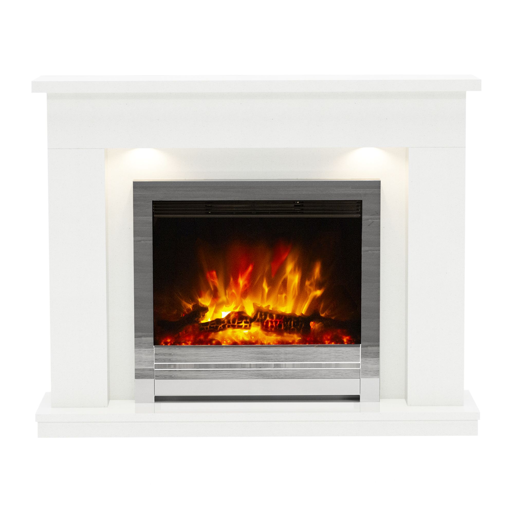 Be Modern Ellenslea White marble Electric Fire suite | DIY at Bu0026Q