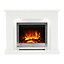 Be Modern Ellenslea White marble Inset Electric Fire suite