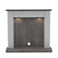 Be Modern Emmbrook Grey & slate effect Fire surround set with Lights included