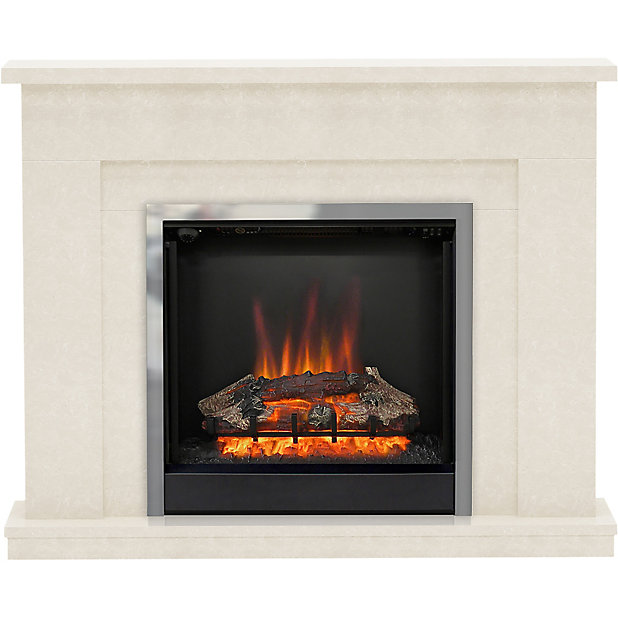 Be Modern Evelina Manila Micro Marble, Marble Electric Fireplace Suites