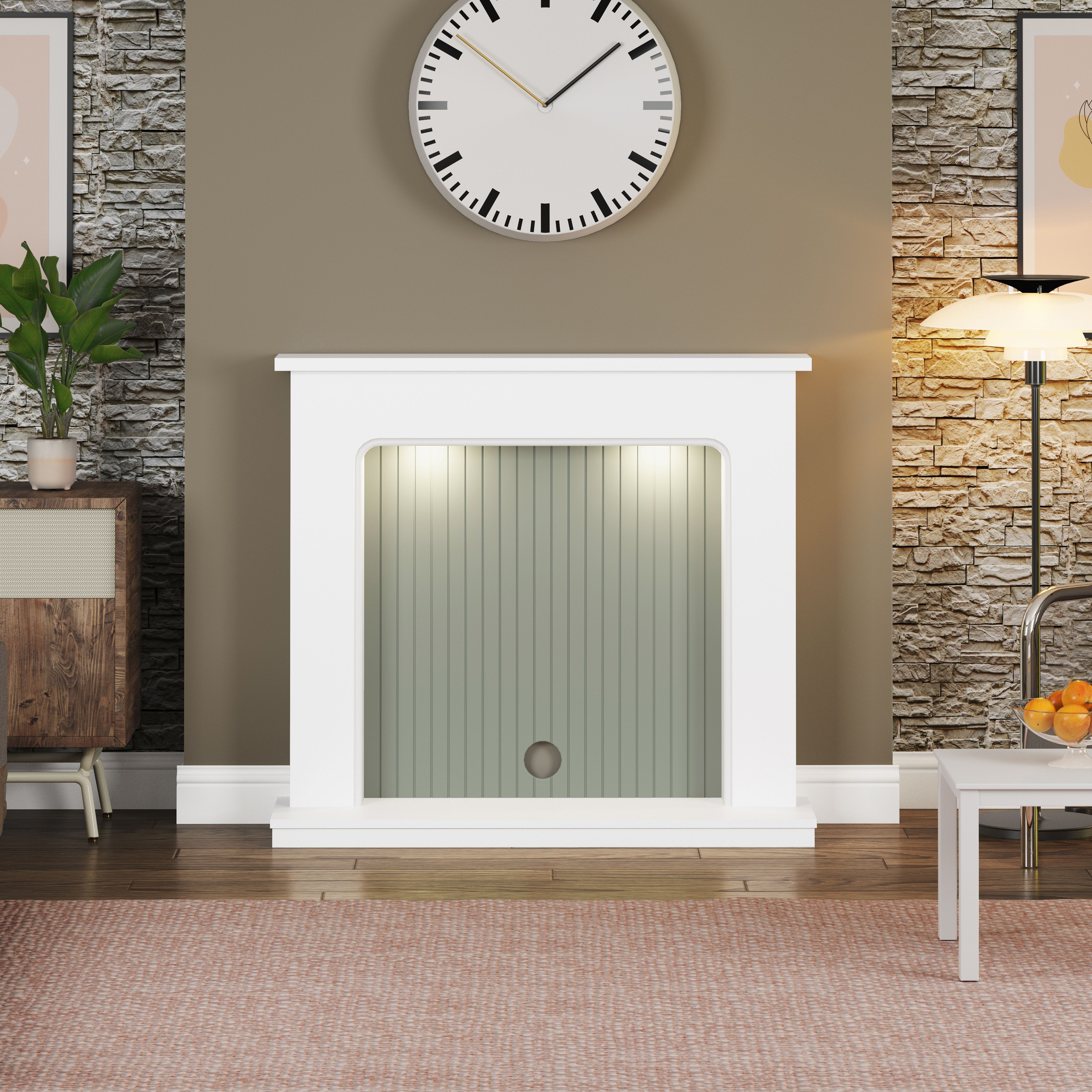  Sage Green Stripes Magnetic Fireplace Cover 39x32