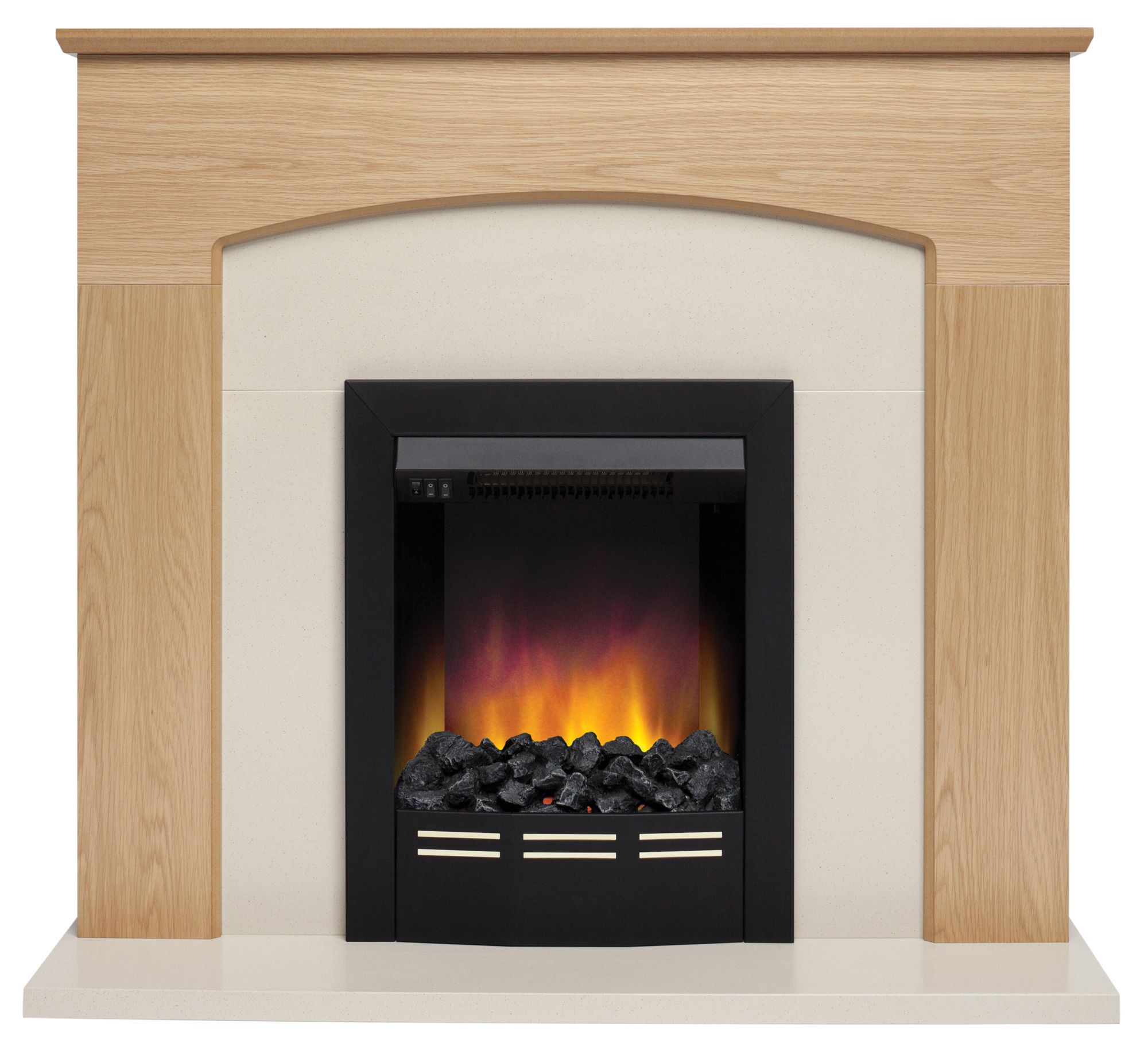Be Modern Glenmere Black Electric fire suite DIY at B&Q