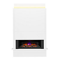 Be Modern Hanthorpe White Inset Electric Fire suite