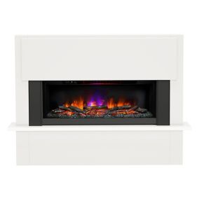 Be Modern Hanwell White Inset Electric Fire suite