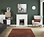 Be Modern Hunton White Chrome effect Inset Electric Fire suite