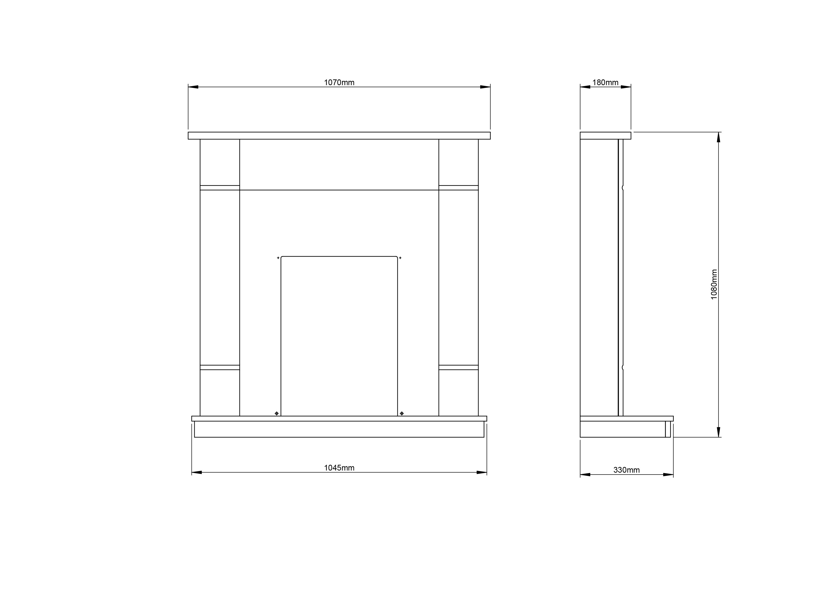 Be Modern Hunton White Chrome effect Inset Electric Fire suite