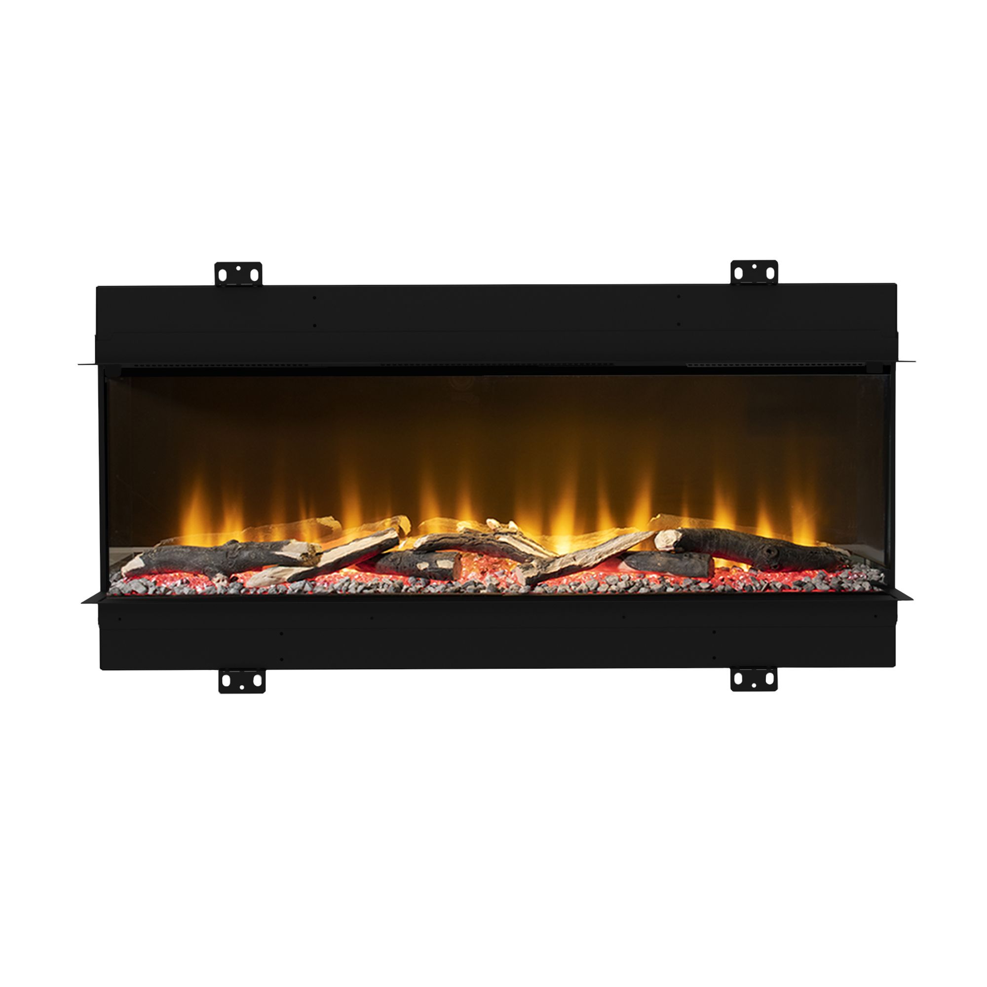 Be Modern Insito 2kW Matt Black Glass effect Inset Electric Fire (H)505mm (W)1025mm (D)235mm