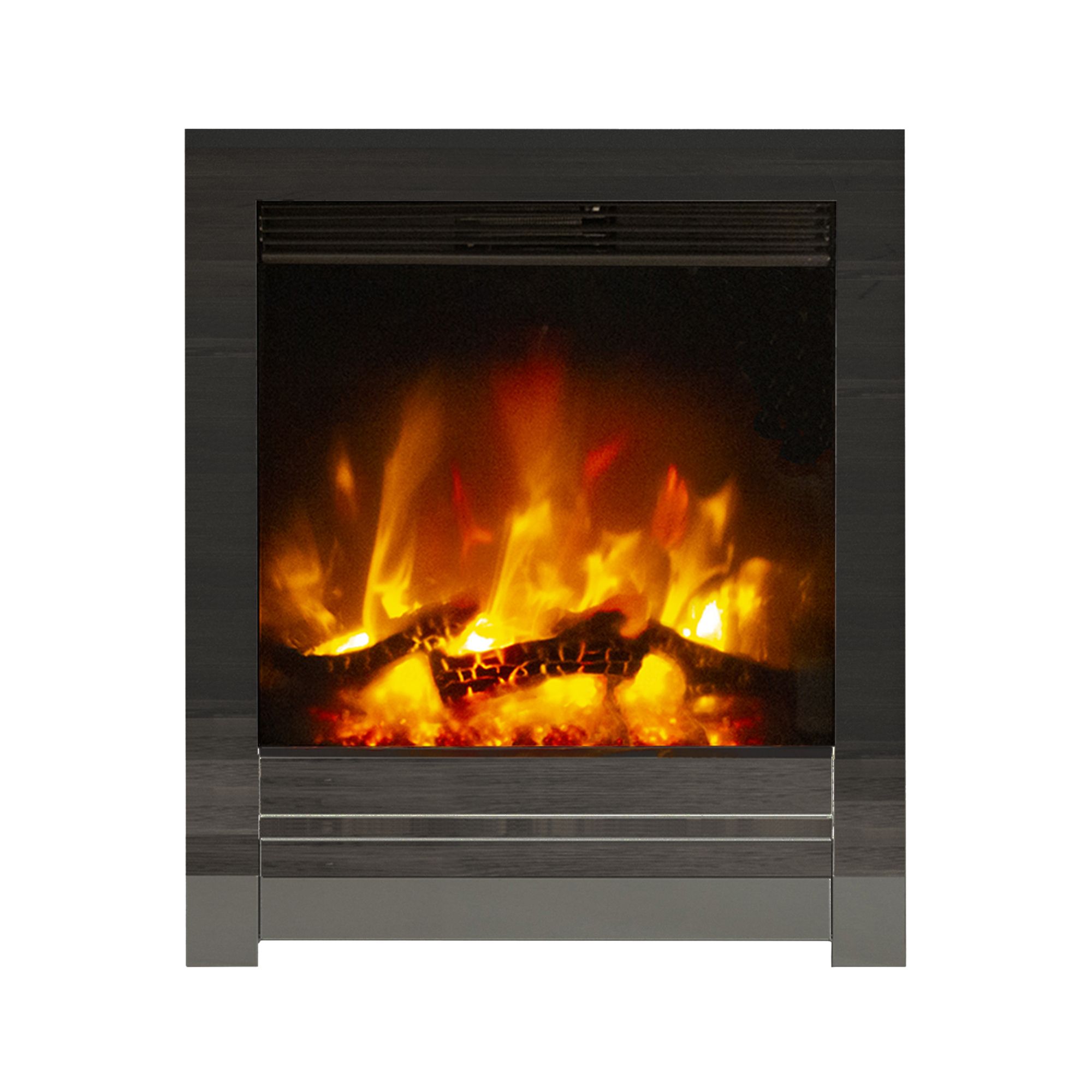 Be Modern Kempton 2kW Black Nickel effect Electric Fire (H)565mm (W)413mm (D)75mm