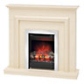 Be Modern Leyburn Ivory effect Freestanding Electric Fire suite