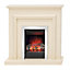 Be Modern Leyburn Ivory effect Freestanding Electric Fire suite