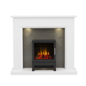 Be Modern Nightingale White, grey & black Freestanding Electric Stove suite