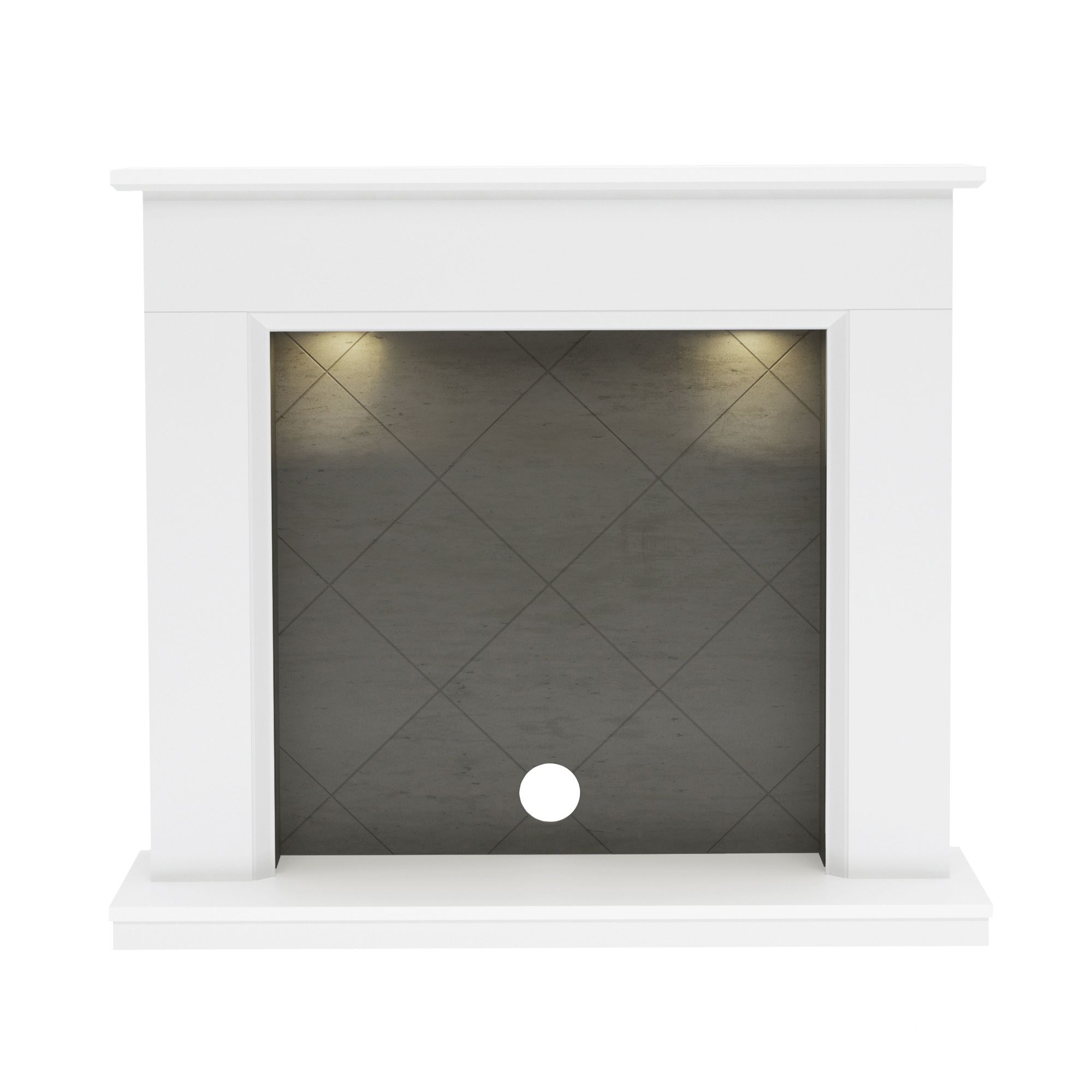 Be Modern Nightwood White Fire surround set with Lights included