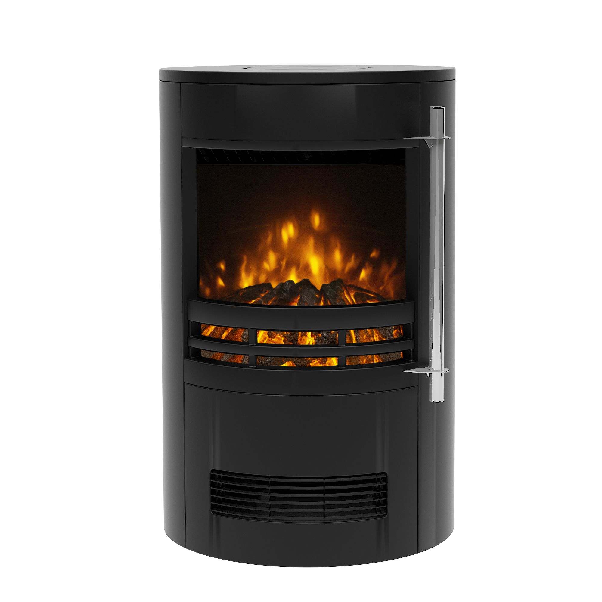 Be Modern Orba 2kW Matt Black Cast iron effect Electric Stove (H)650mm  (W)410mm