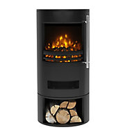 Be Modern Orba Open fronted cylindrical stove Black Stove