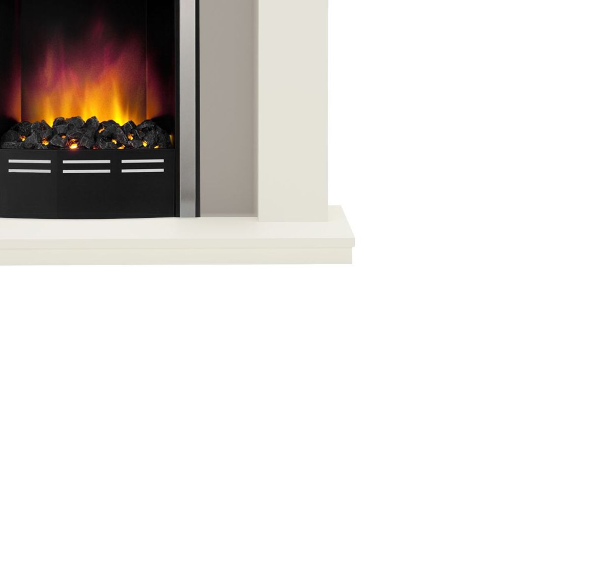 Be Modern Penelope Soft white Suede effect Electric fire suite