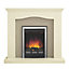 Be Modern Penelope Soft white Suede effect Inset Electric Fire suite