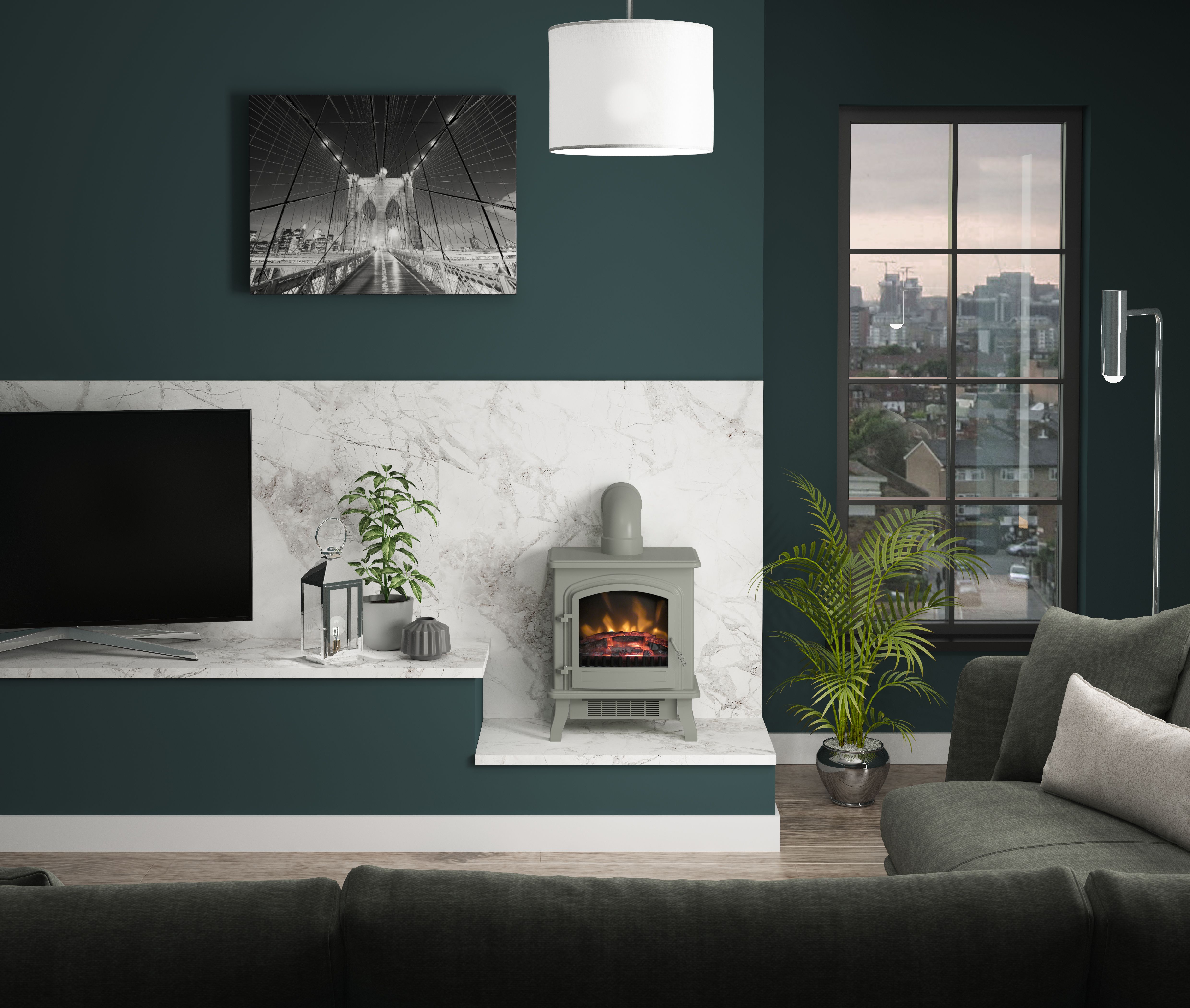 Be Modern Torva 1.8kW Gloss Grey Cast enamel effect Electric Stove
