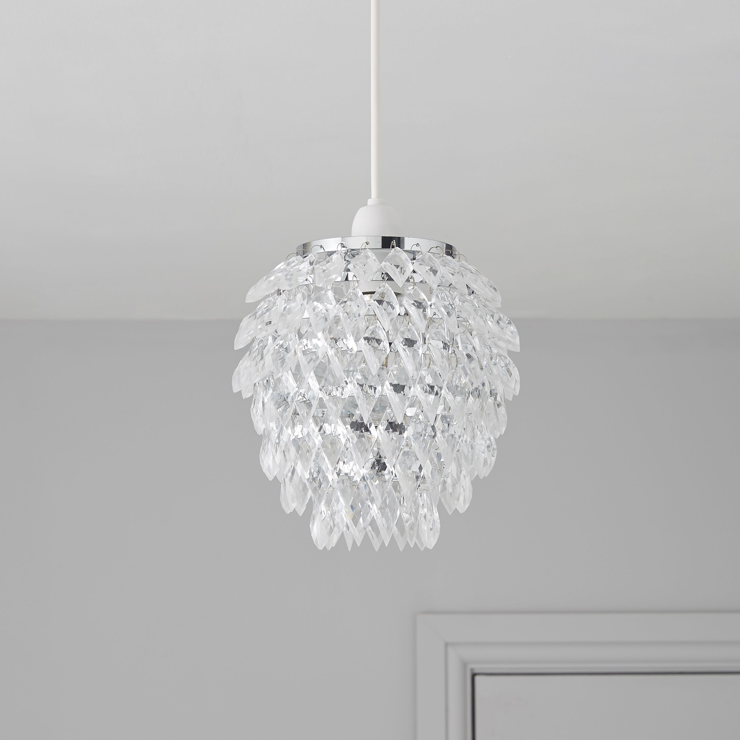 Becca Clear Crystal effect Beaded Light shade (D)17cm