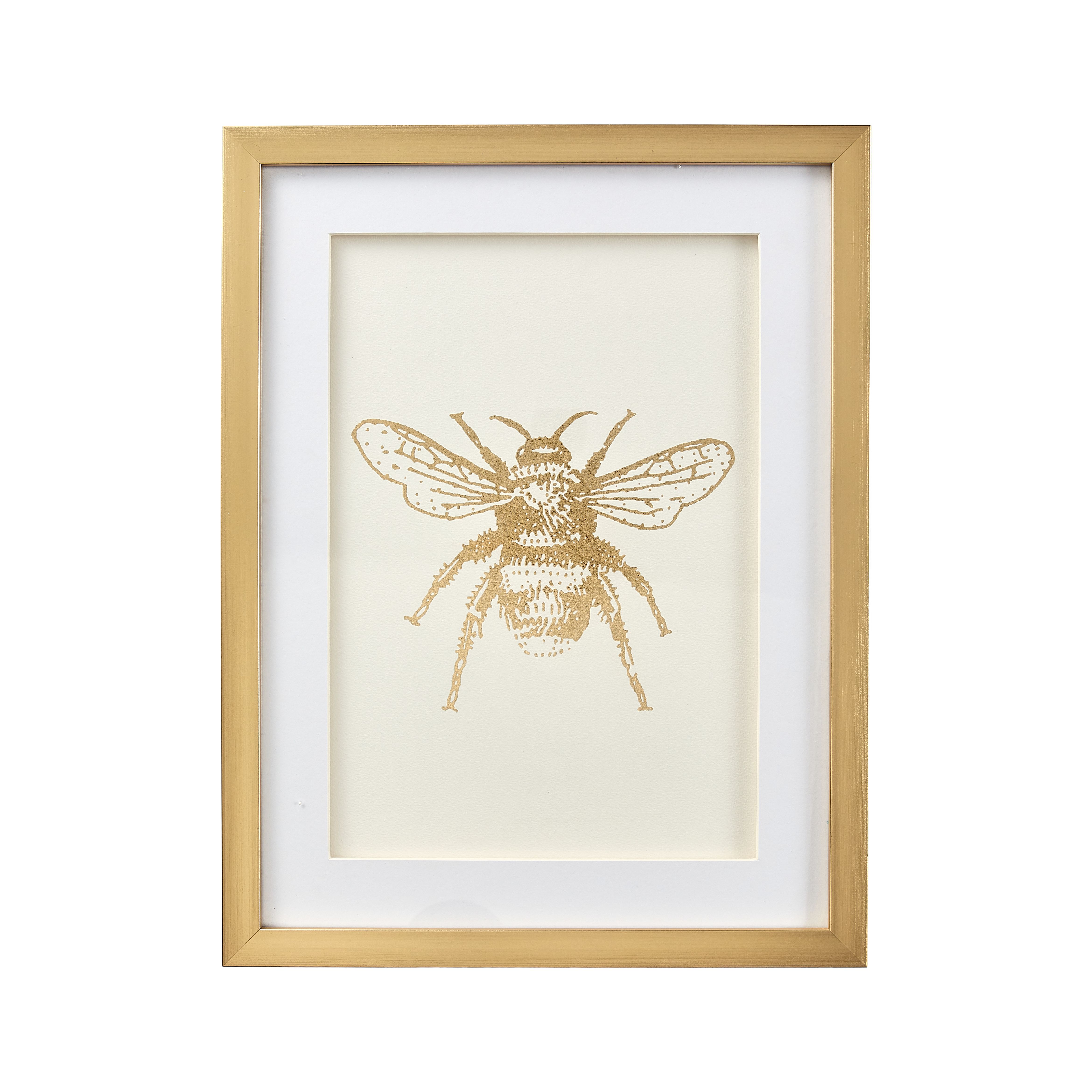 Bee White Framed print (H)43cm x (W)33cm | DIY at B&Q