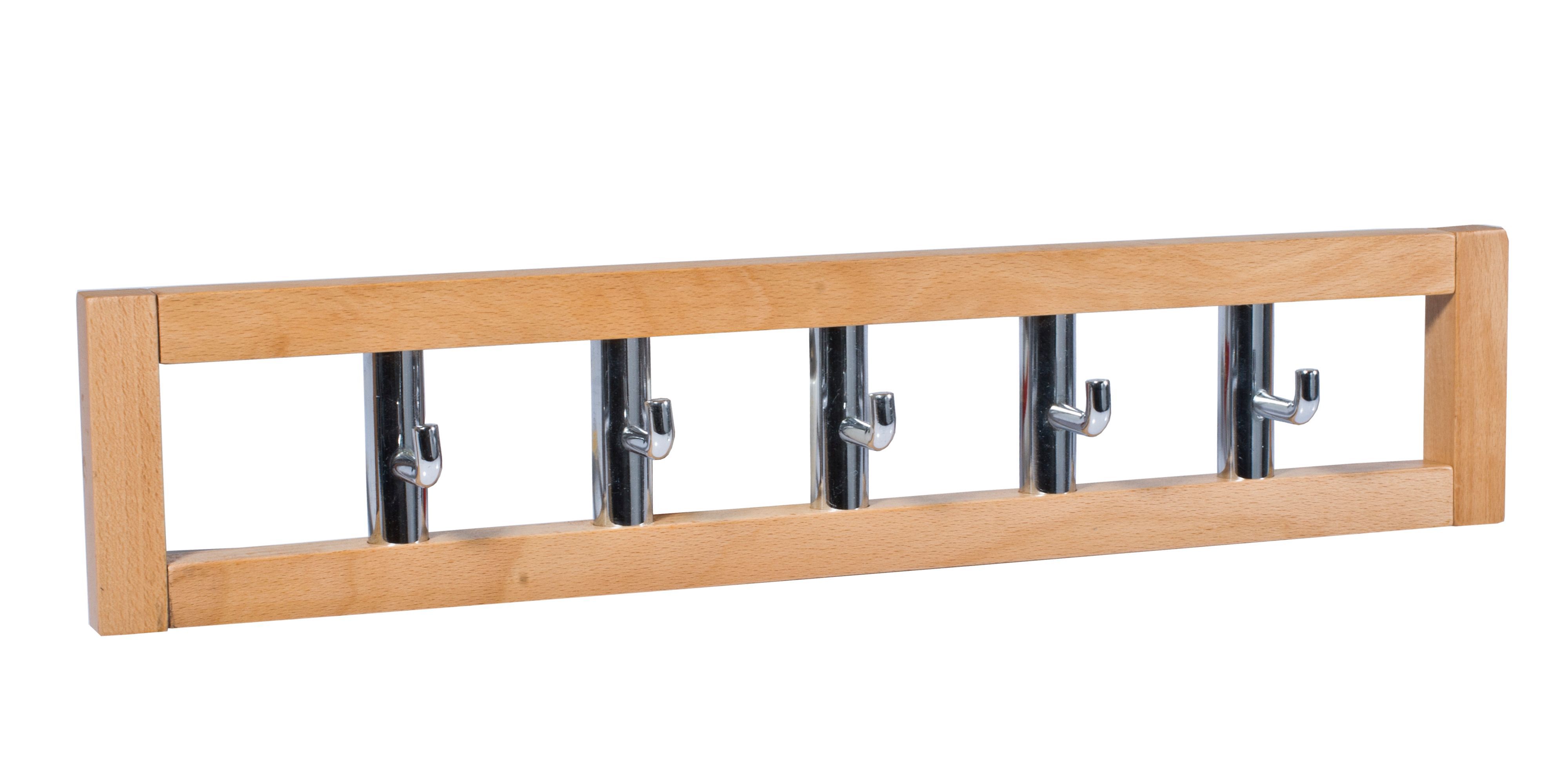 Beech 5 Hook rail (L)490mm (H)100mm