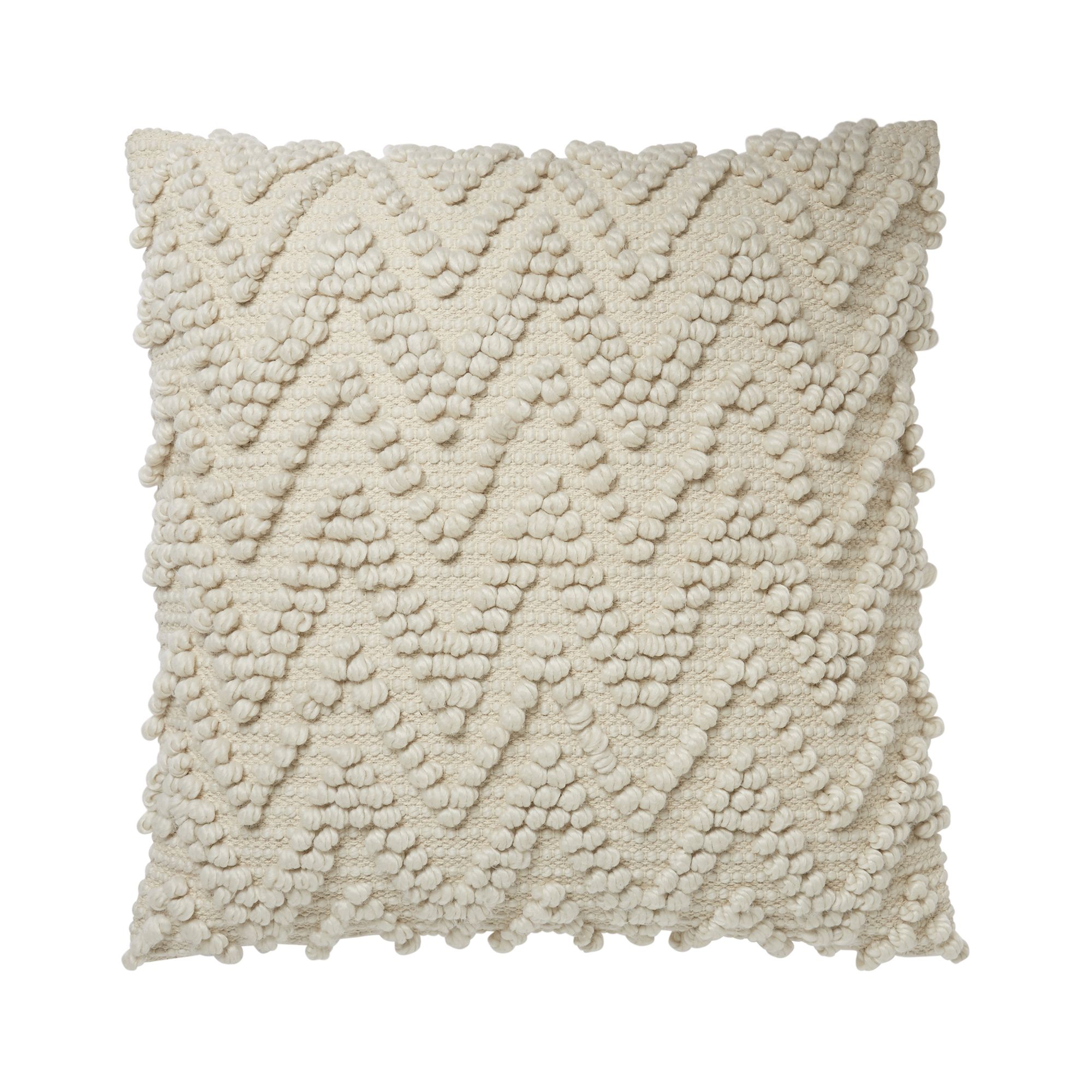 Beige Loop chevron Woven & jacquard effect Indoor Cushion (L)50cm (W)50cm