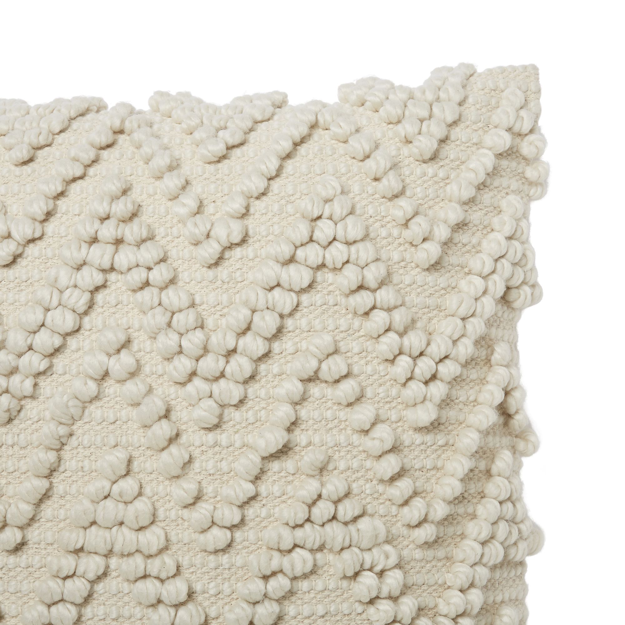 Beige Loop chevron Woven & jacquard effect Indoor Cushion (L)50cm (W)50cm