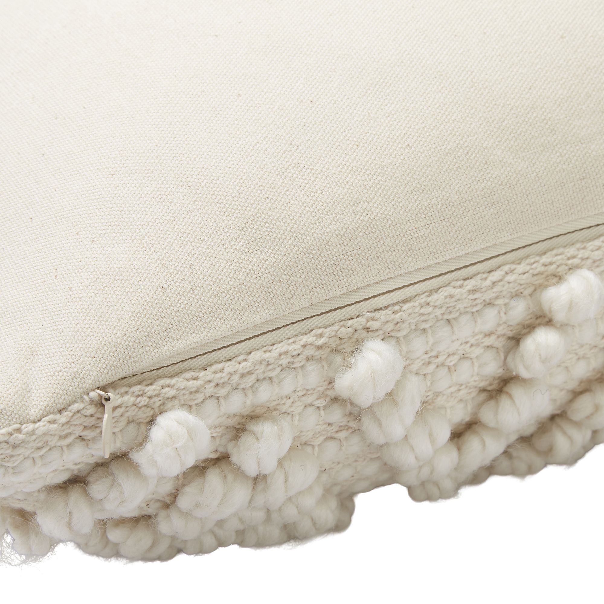 Beige Loop chevron Woven & jacquard effect Indoor Cushion (L)50cm (W)50cm