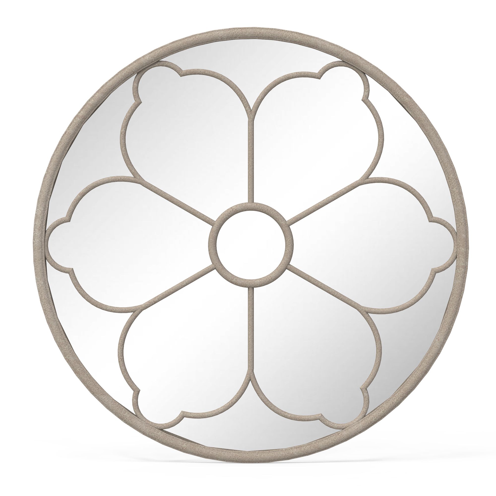 Beige Oval Framed Garden mirror 350mm x 350mm