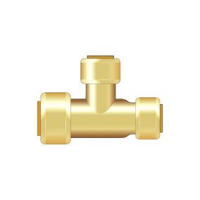 Beige Push-fit Reducing Pipe tee (Dia)21mm x 21mm x 14.7mm