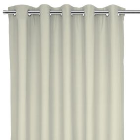 Beige Solid dyed Lined Eyelet Curtain (W)117cm (L)137cm, Pair