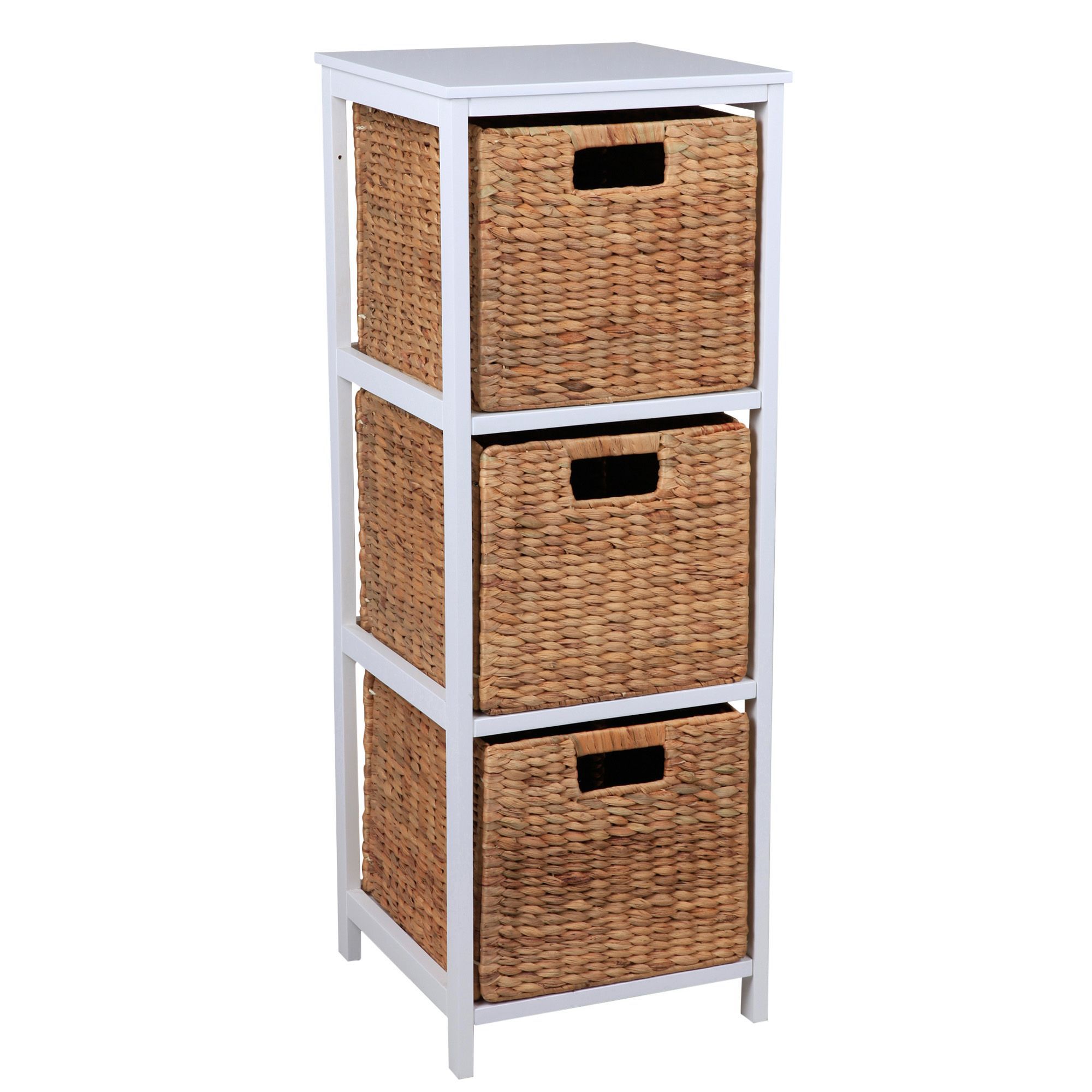 Beige & white MDF & solid pine 3 drawer Tower unit | DIY at B&Q