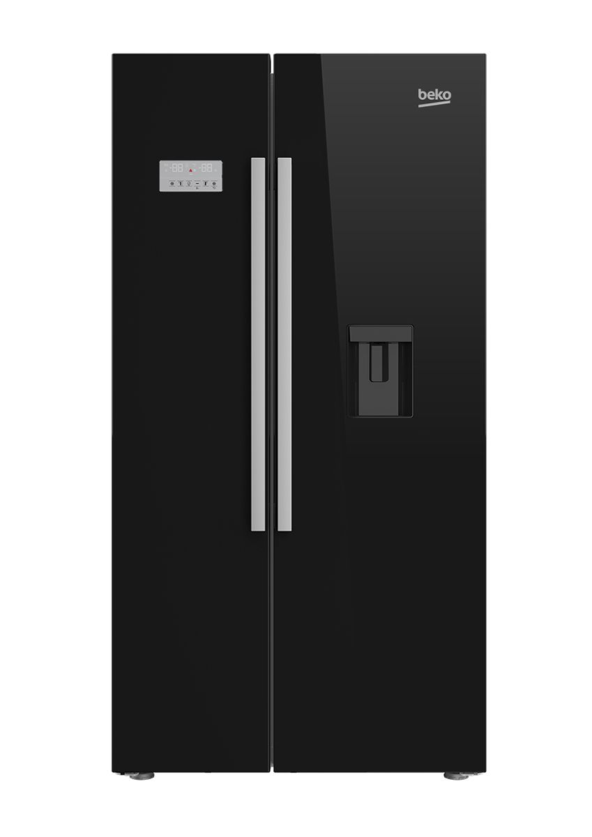 Beko ASD241B American Style Black Freestanding Fridge Freezer | DIY At B&Q