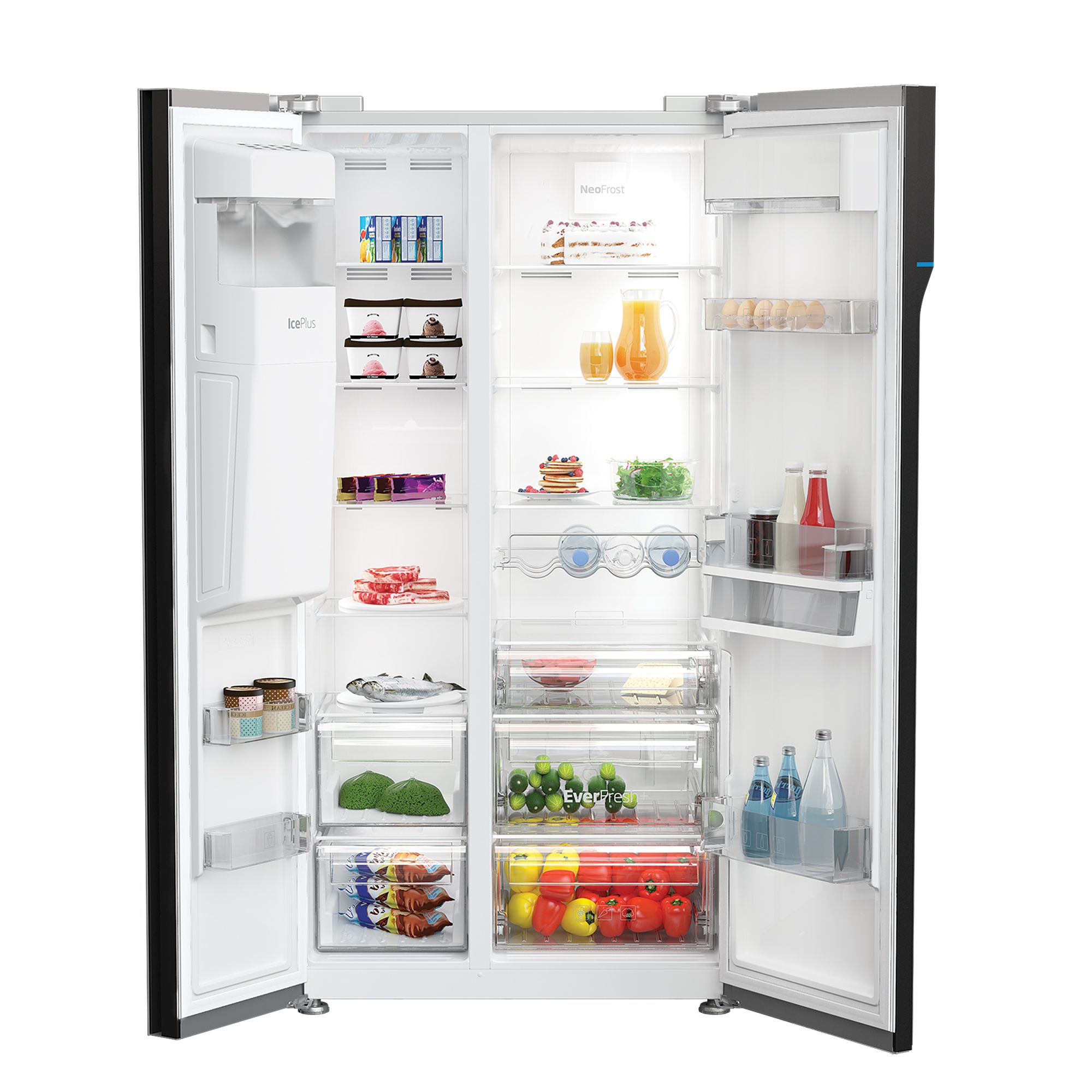 Beko ASGN542S American style Freestanding Frost free Fridge freezer - Silver