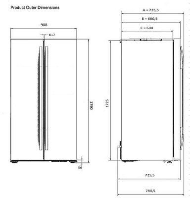 Beko ASN541B Freestanding Fridge freezer - Black