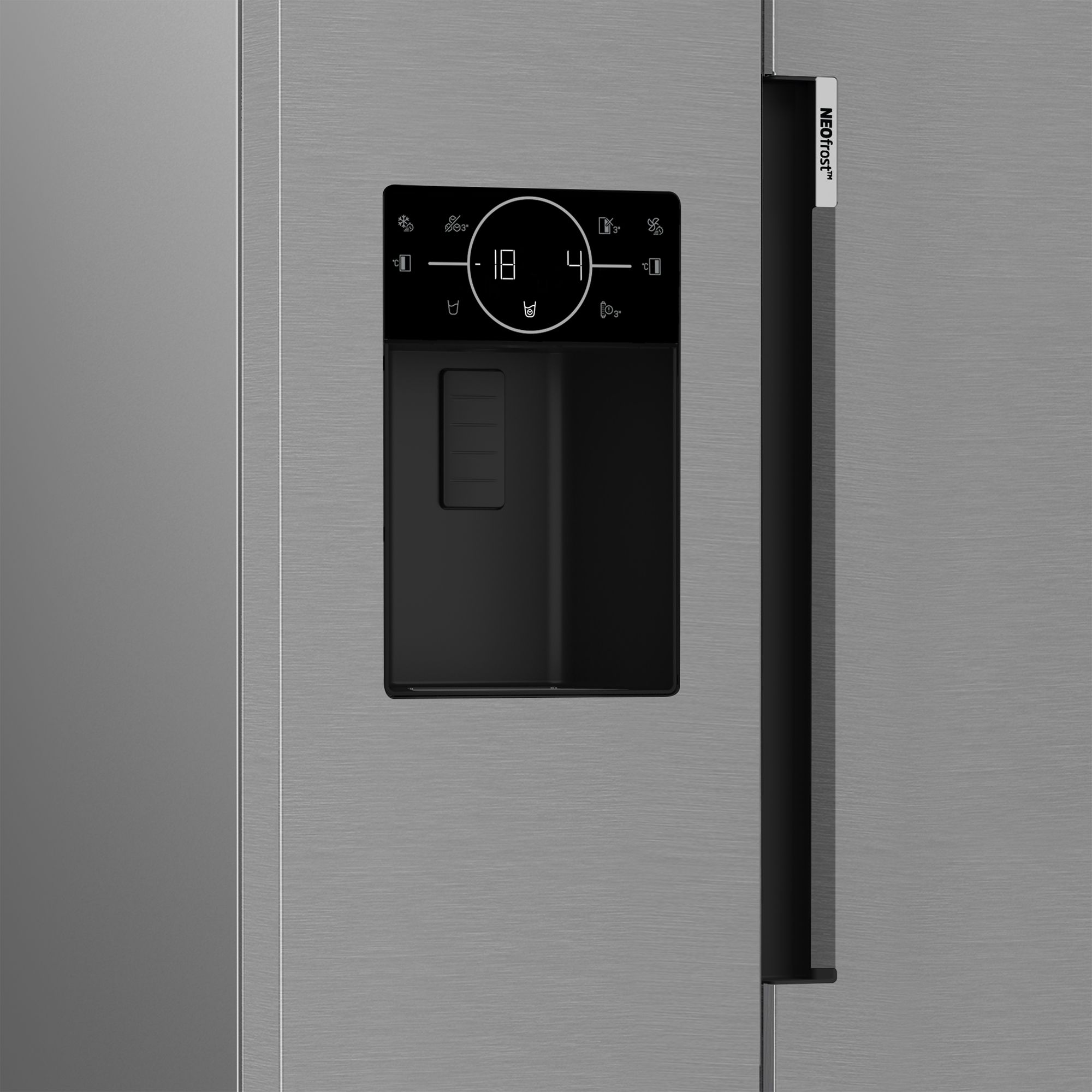 Beko ASP33B32VPS American style Freestanding Frost free Fridge freezer - Gloss stainless steel effect stainless steel effect