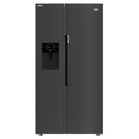 Beko ASP33B32VPS Black Steel Freestanding Fridge freezer