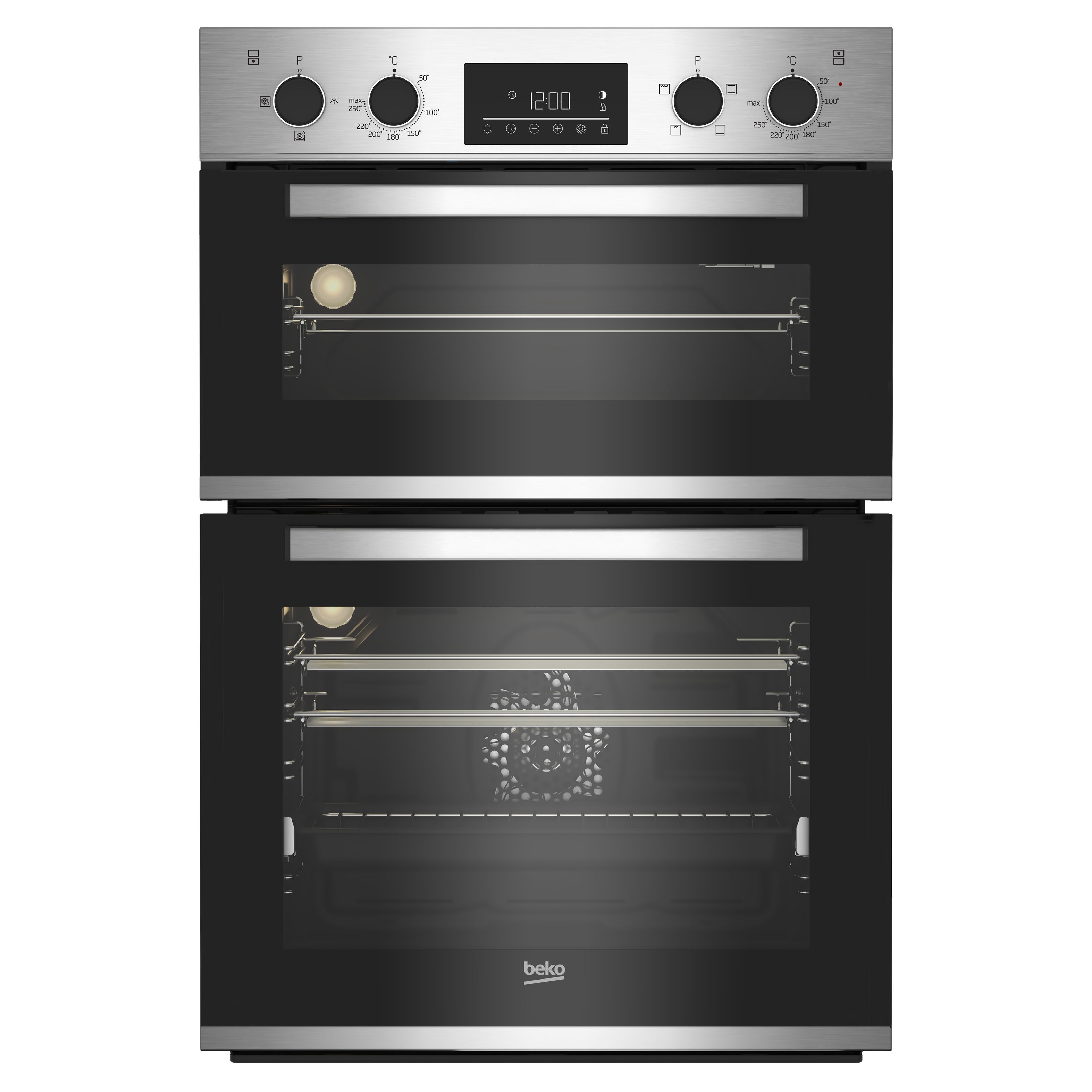 Beko BBDQF22300X Stainless Steel Builtin Double Oven DIY at B&Q