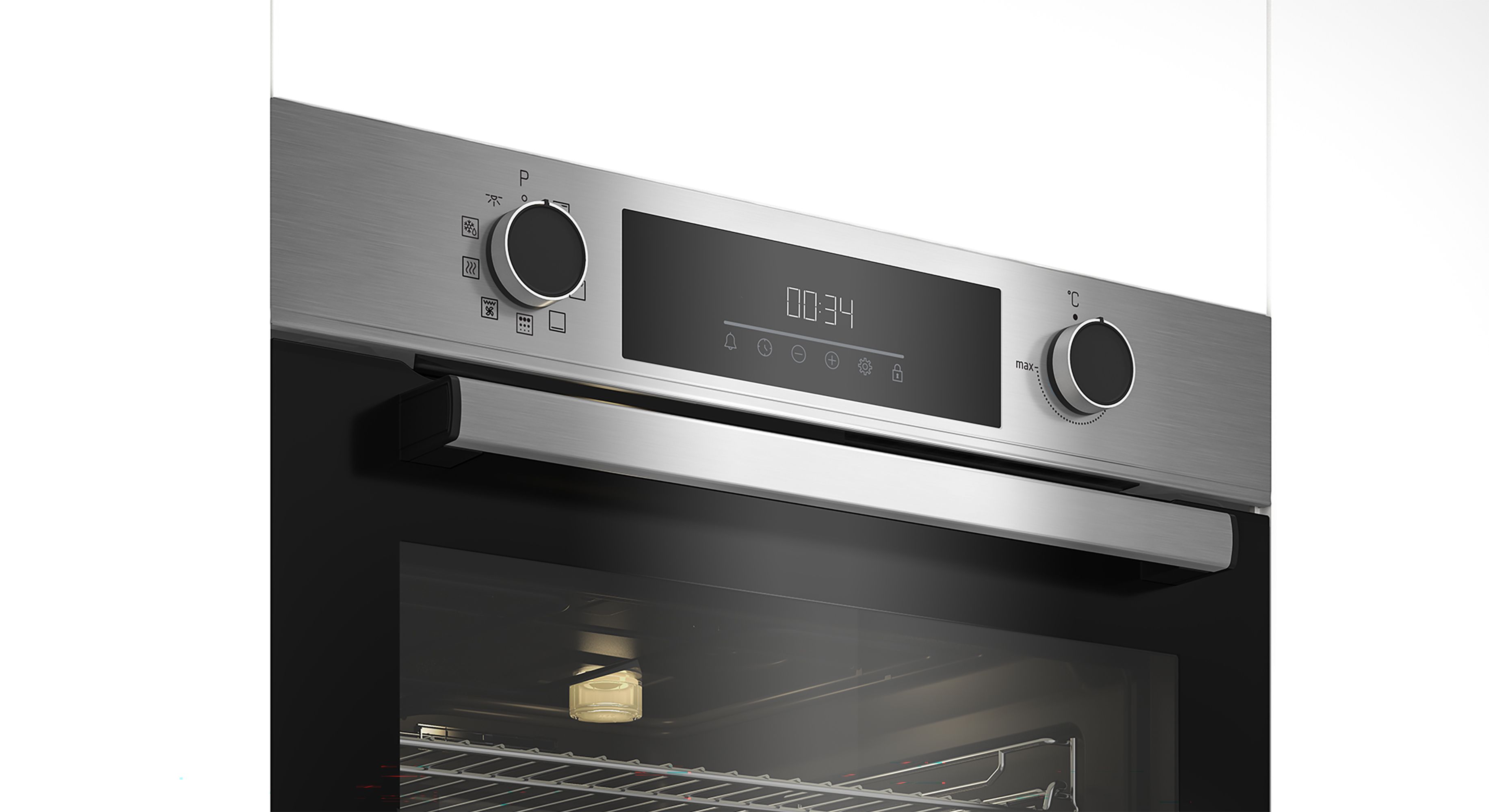 Beko BBIE22300XFP Built-in Pyrolytic Single Oven - Mirrored stainless steel effect