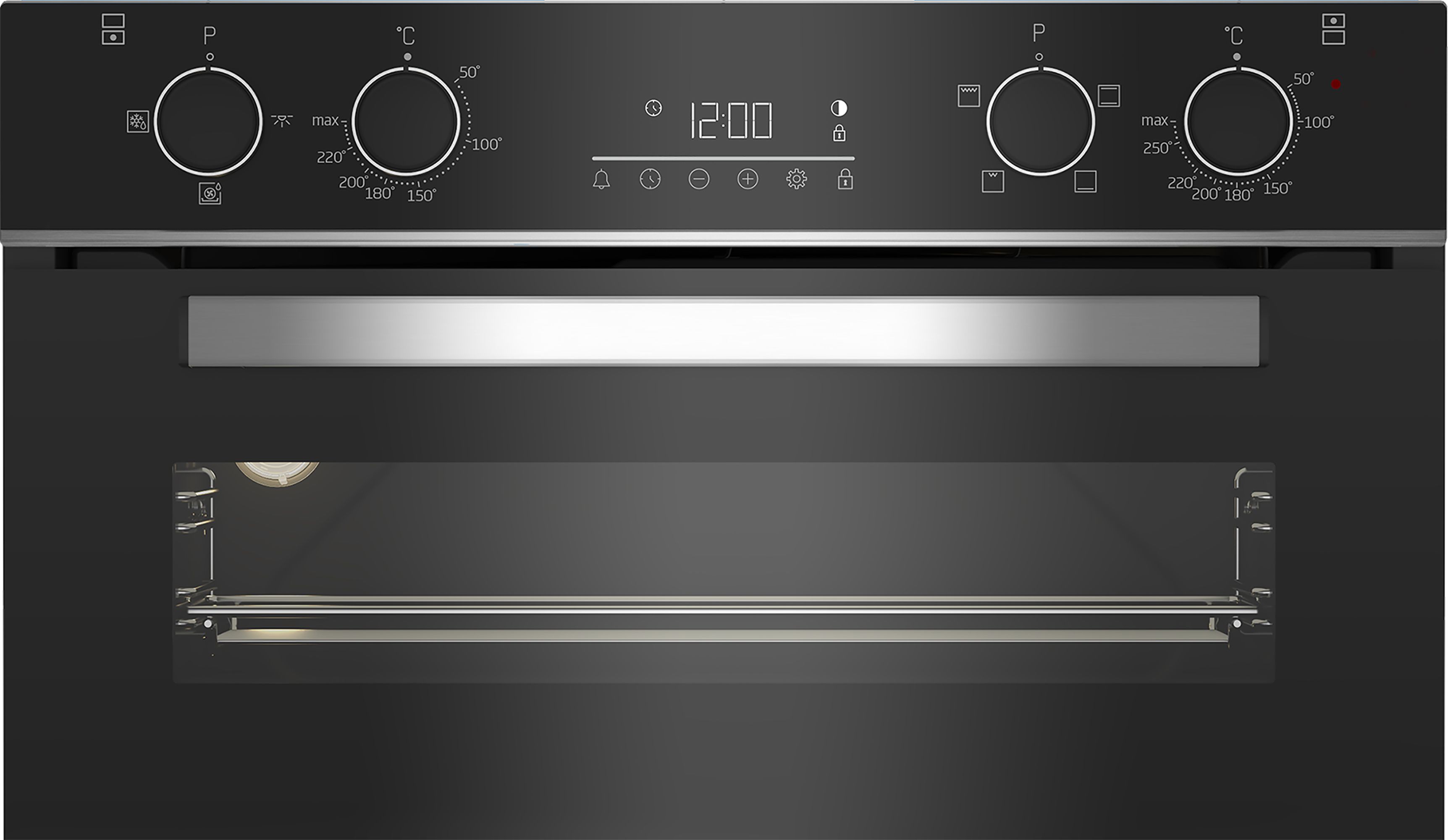 Built in deals double oven black