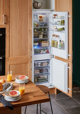Beko BCB7030F 70:30 Integrated Frost free Fridge freezer - White